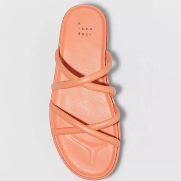 ❄️2/$5❄️[NEW IN BOX] A New Day Dory Apricot/Orange Strappy Sandals [6 LEFT] - Picture 3 of 4